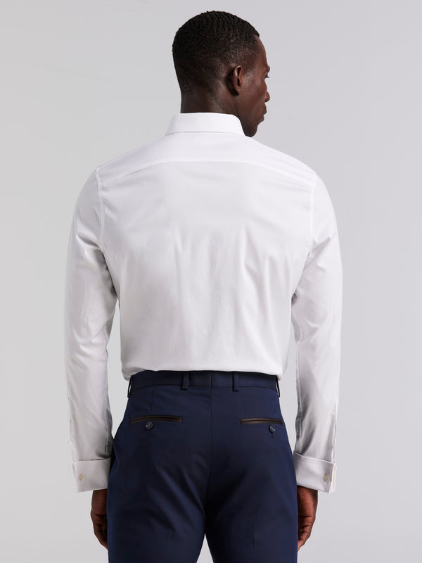 Perry Ellis Slim Fit Tuxedo Dress Shirt Bright White