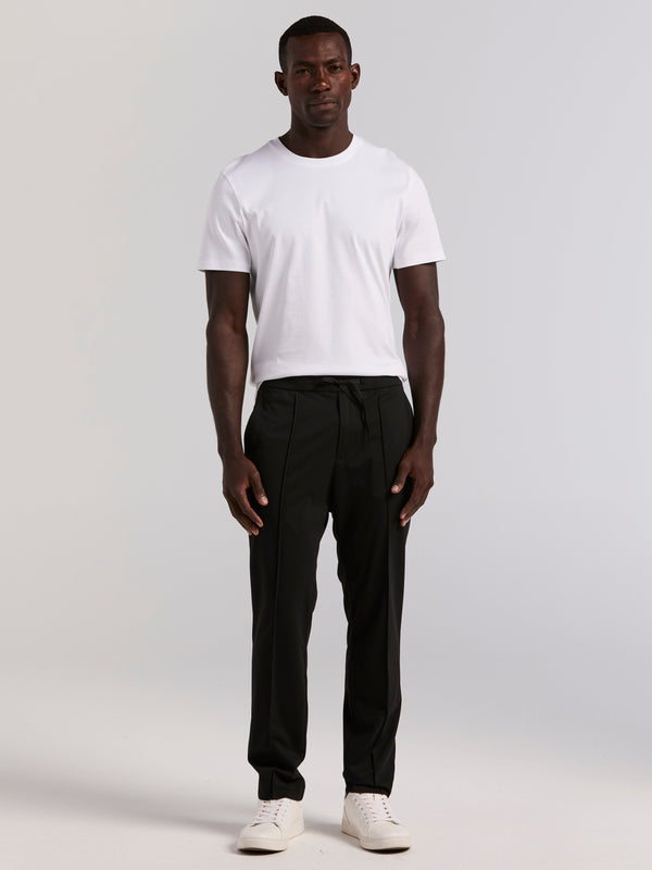 Perry Ellis Slim Tapered Pintuck Pull-on Pants Black