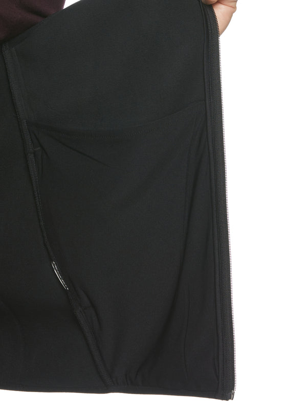 Perry Ellis Solid Stretch Full-Zip Fleece Vest Black