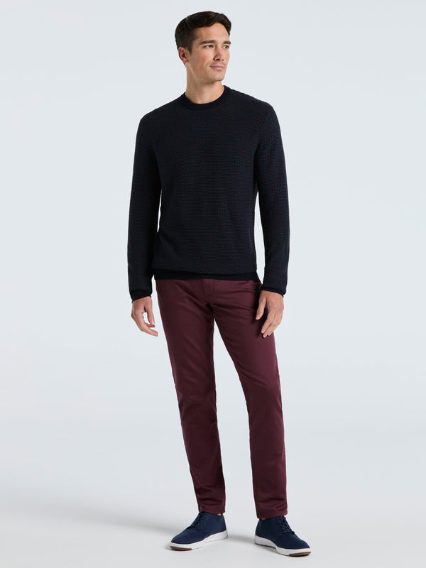 Perry Ellis Space Dye Texture Crew Neck Sweater Dark Sapphire