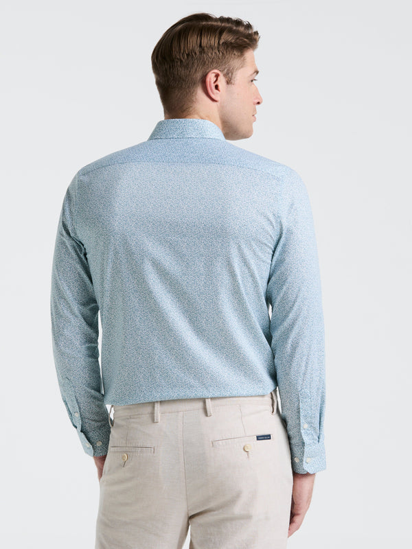 Perry Ellis Stretch Floral Print Dress Shirt Marina