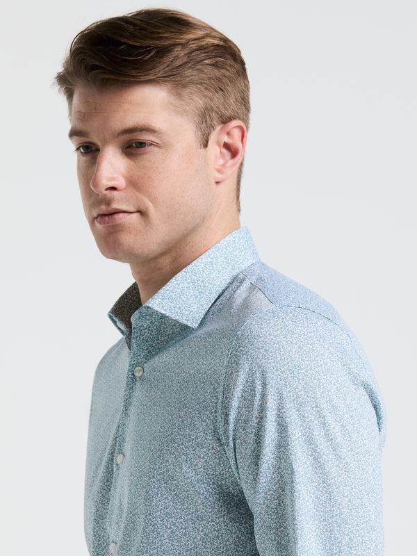 Perry Ellis Stretch Floral Print Dress Shirt Marina