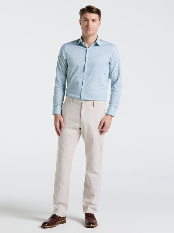 Perry Ellis Stretch Floral Print Dress Shirt Marina