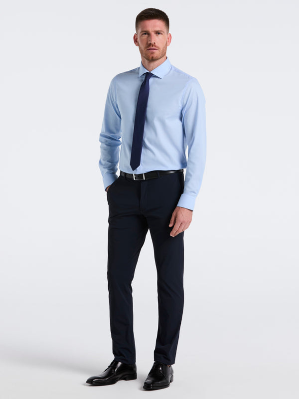 Perry Ellis Stretch Micro Geo Print Dress Shirt Blue