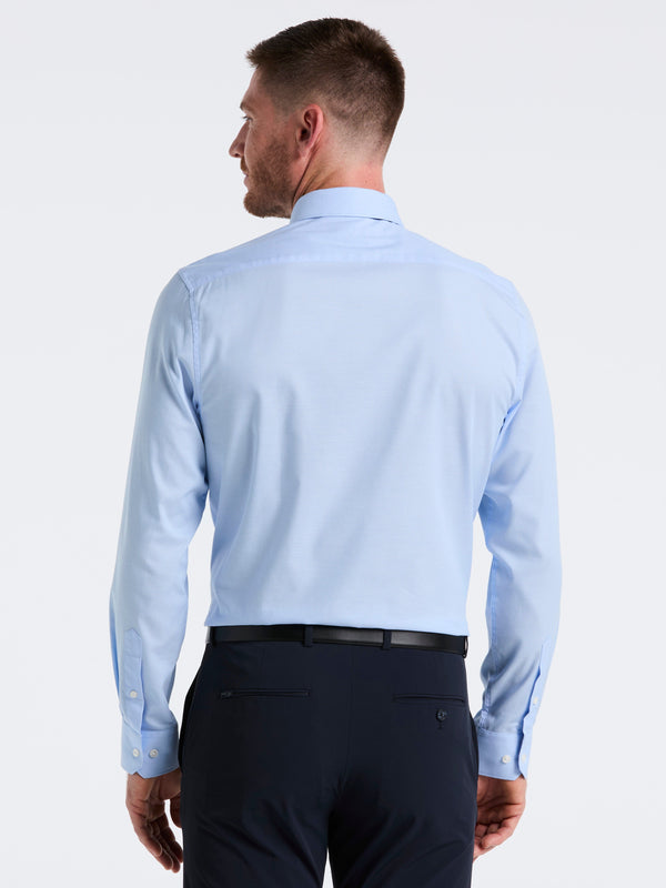 Perry Ellis Stretch Micro Geo Print Dress Shirt Blue