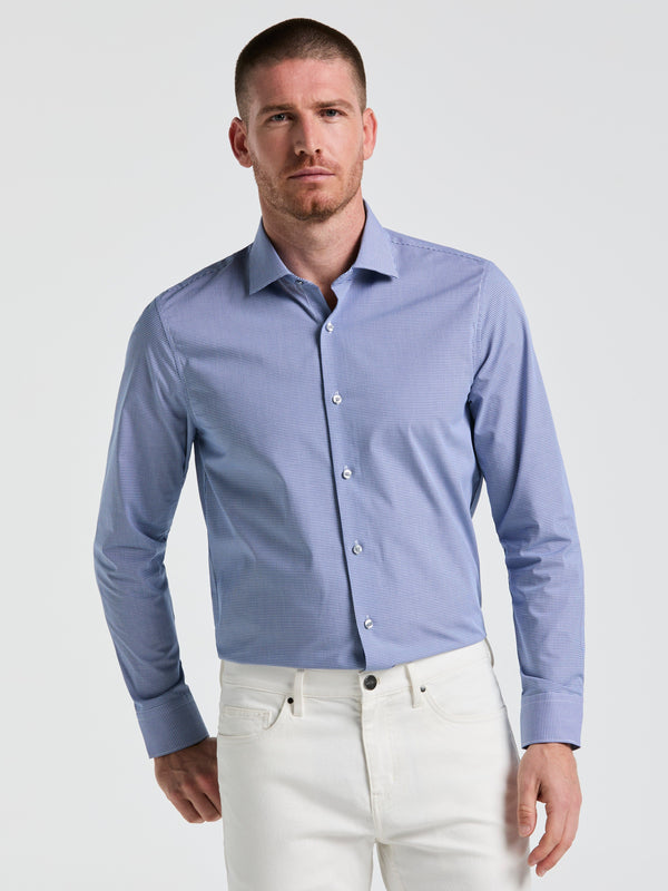 perry ellis Stretch Micro Gingham Dress Shirt Denim