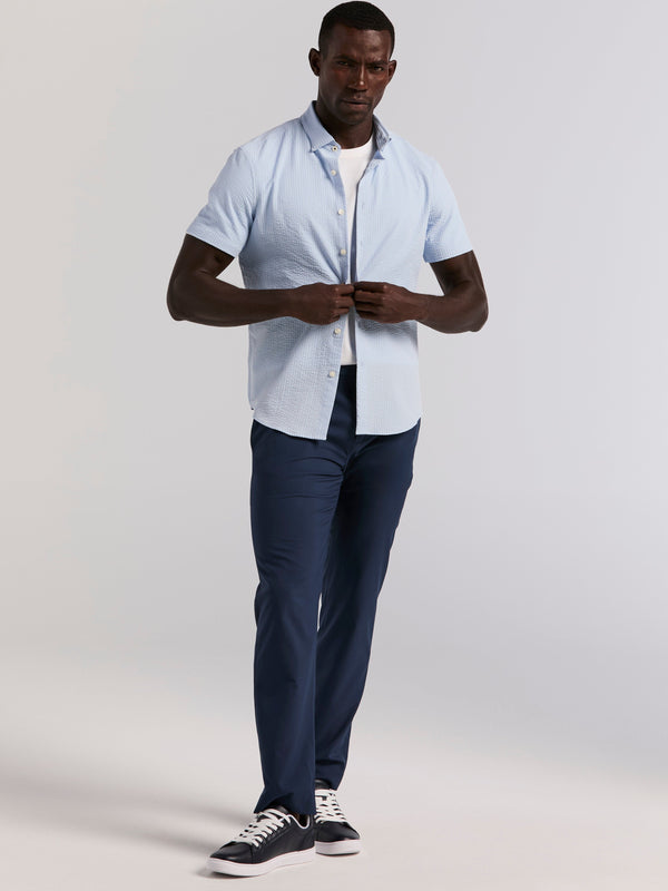 Perry Ellis Stretch Seersucker Slim Fit Shirt Kentucky Blue