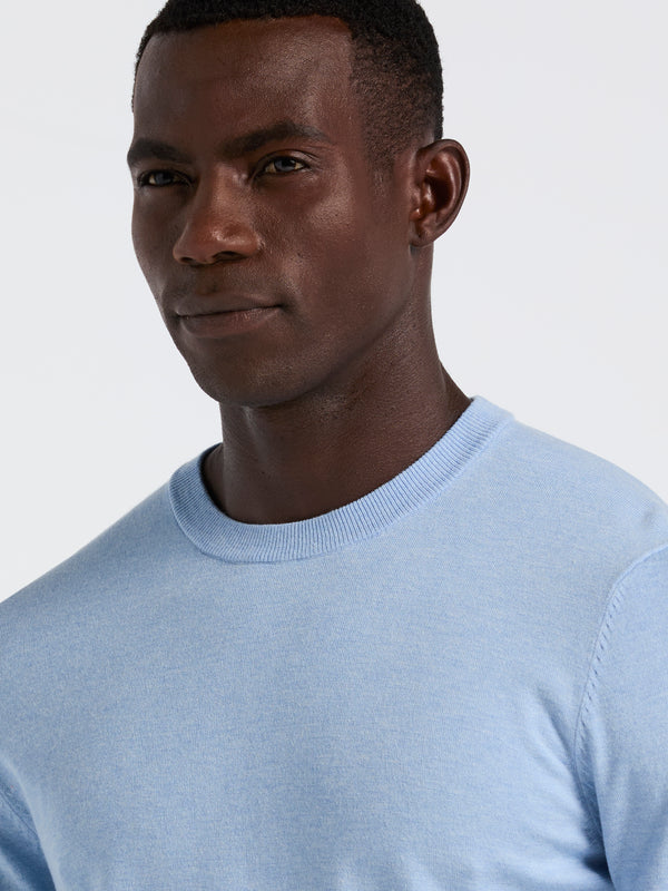 Perry Ellis Tech Knit Crew Neck Sweater Kentucky Blue Heather