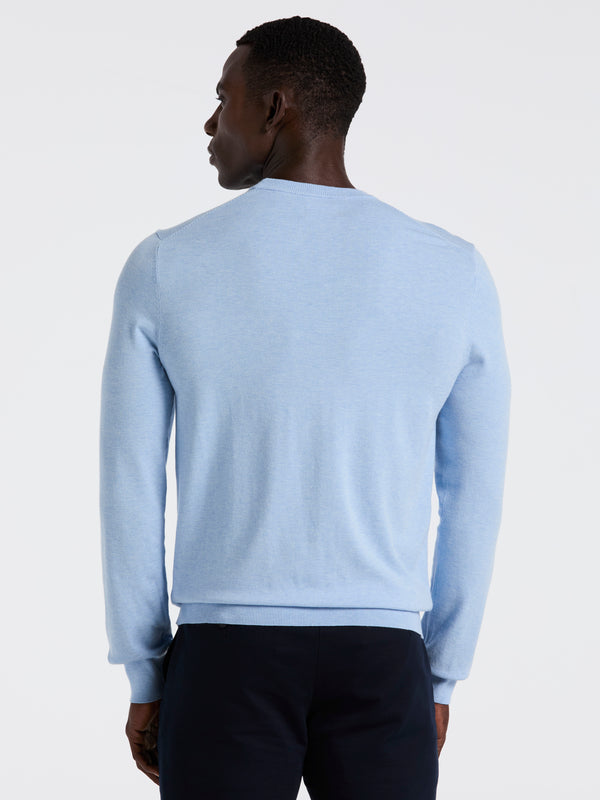 Perry Ellis Tech Knit Crew Neck Sweater Kentucky Blue Heather