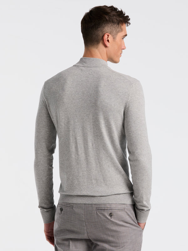 Perry Ellis Tech Knit Mock Neck Sweater Quiet Gray Heather