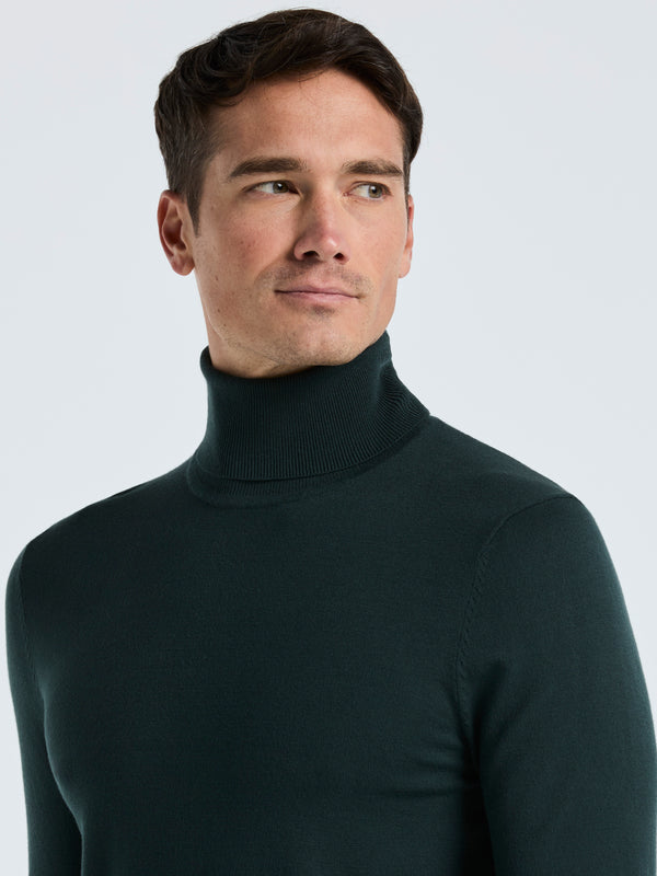 Perry Ellis Tech Knit Turtleneck Sweater Magical Forest