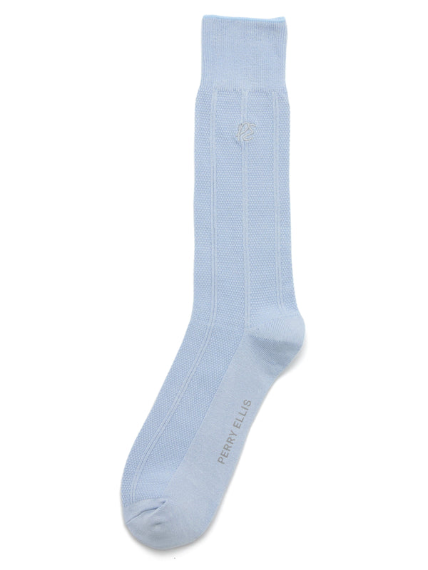 Perry Ellis Textured Stitch Logo Socks Kentucky Blue