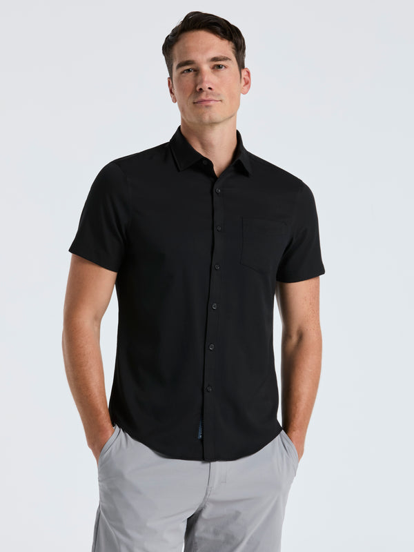 perry ellis Total Stretch Slim Fit Solid Shirt Black