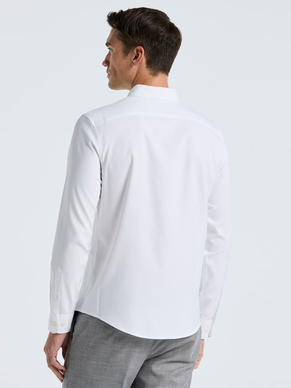 Perry Ellis Untucked Total Stretch Slim Fit Solid Shirt Bright White