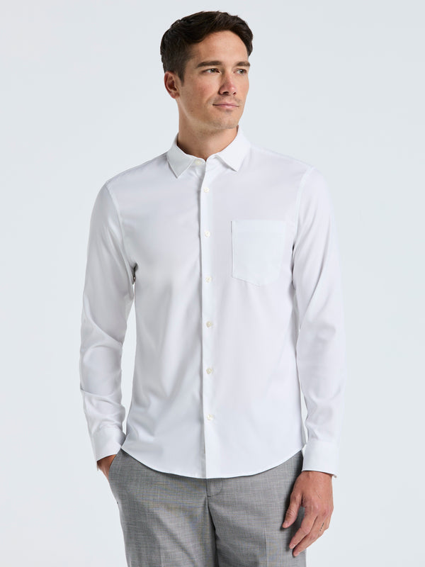 perry ellis Untucked Total Stretch Slim Fit Solid Shirt Bright White