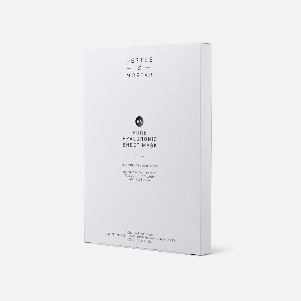 Pestle & Mortar Pure Hyaluronic Sheet Mask 3 Sheet Masks Per Box