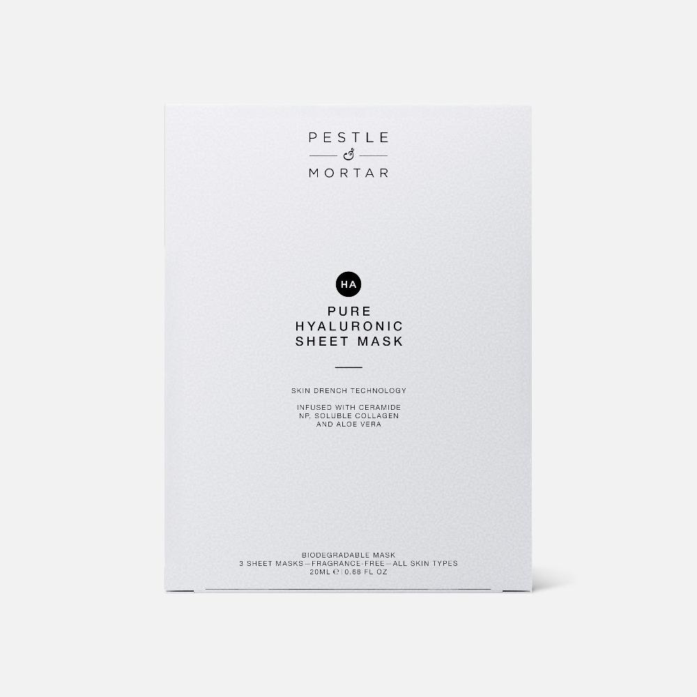pestle & mortar Pure Hyaluronic Sheet Mask 3 sheet masks per box