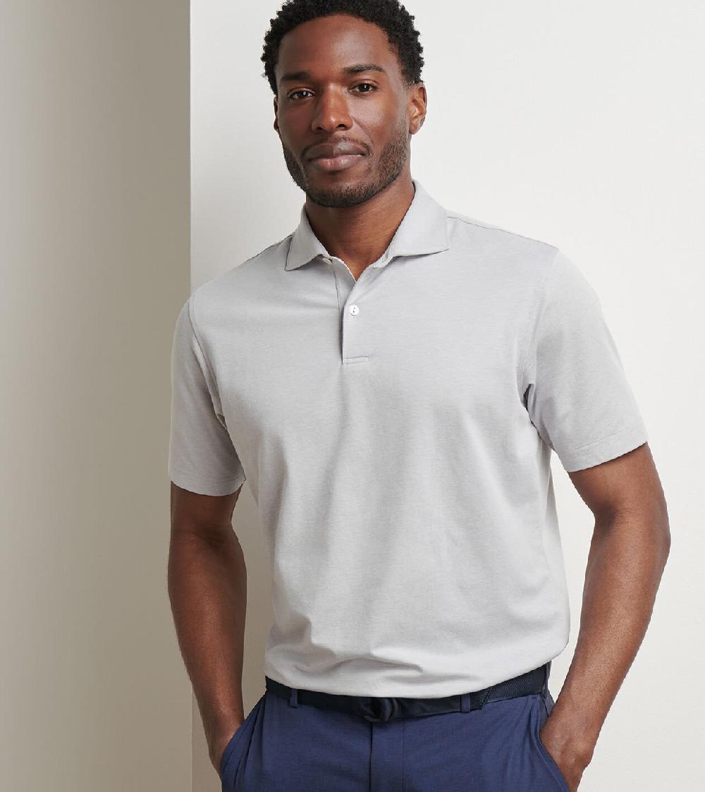 Peter Millar Albatross Cotton-Blend Piqué Polo Gale Grey
