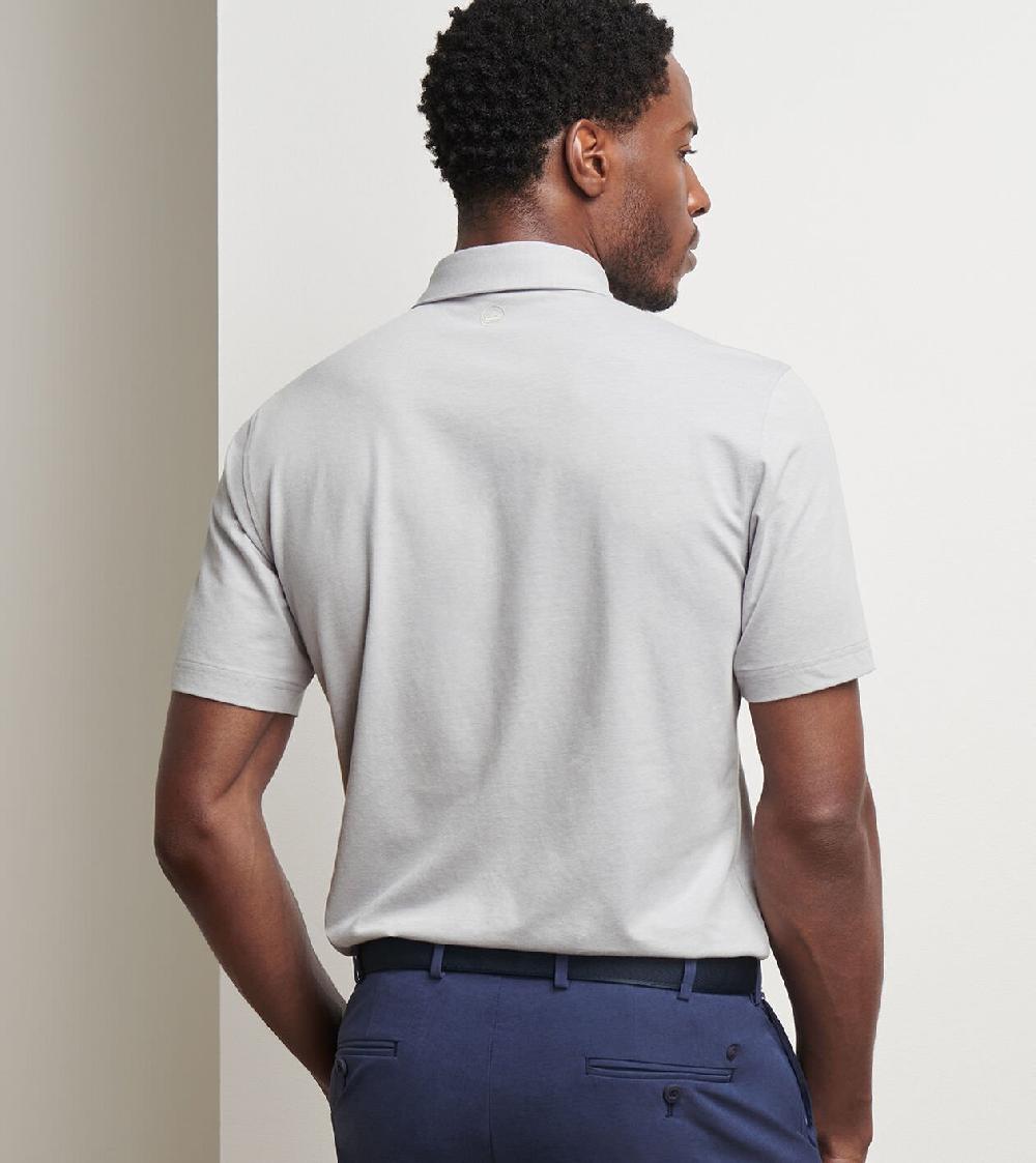 Peter Millar Albatross Cotton-Blend Piqué Polo Gale Grey