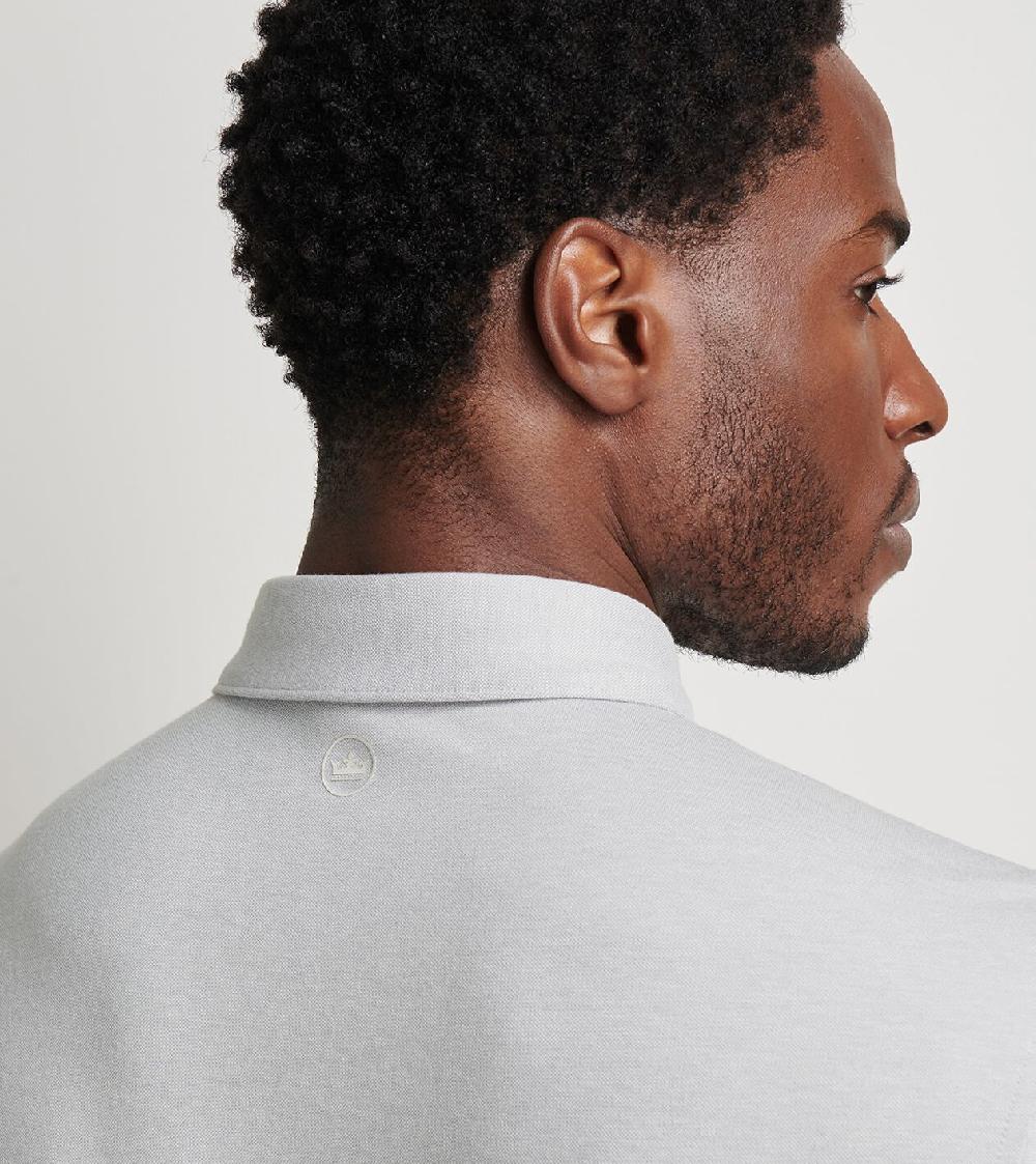 Peter Millar Albatross Cotton-Blend Piqué Polo Gale Grey