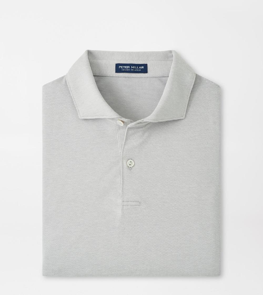 peter millar Albatross Cotton-Blend Piqué Polo Gale Grey