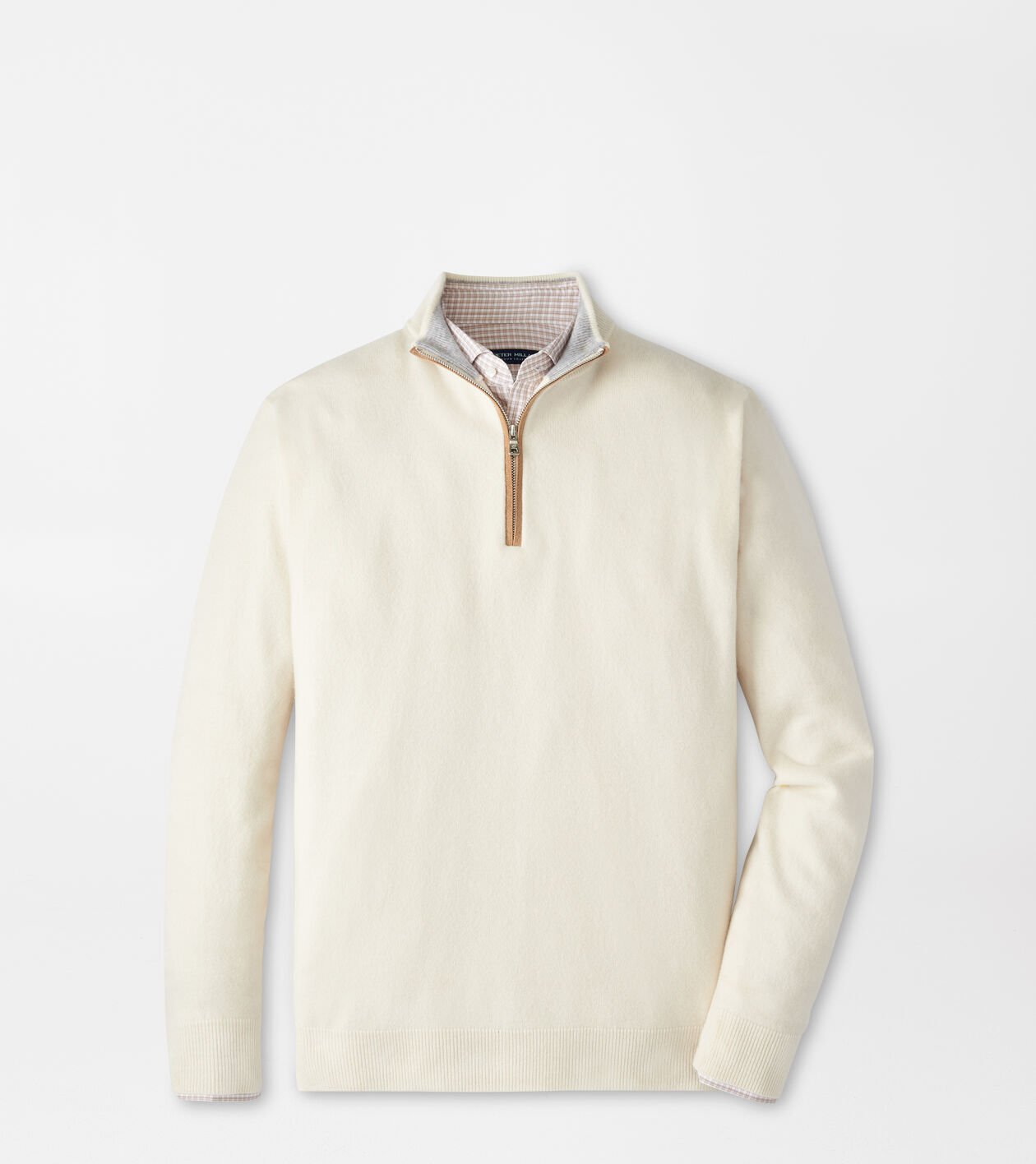 peter millar Artisan Crafted Cashmere Flex Quarter-Zip Winter Ivory
