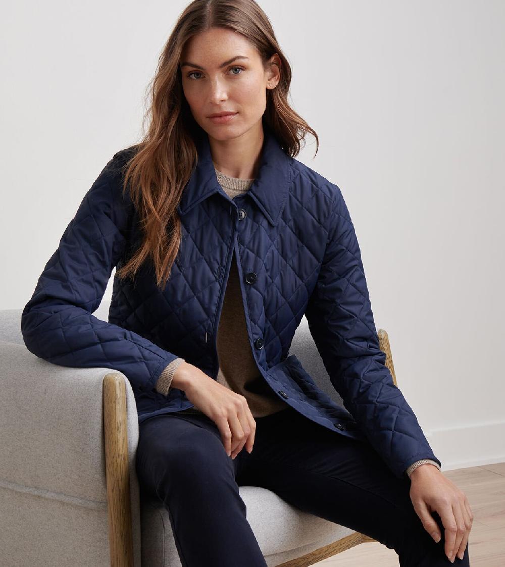 Peter Millar Blythe Diamond Quilted Travel Jacket Navy