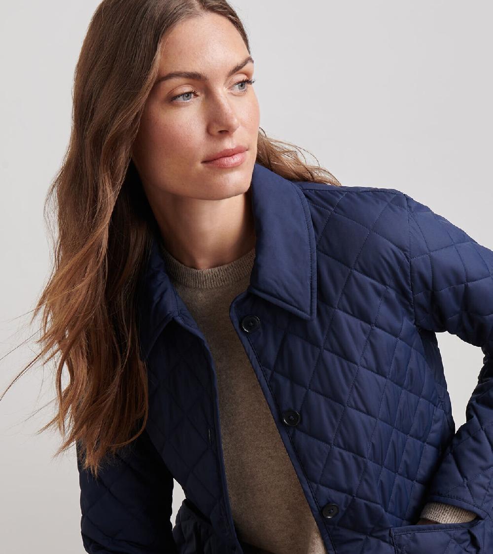 Peter Millar Blythe Diamond Quilted Travel Jacket Navy