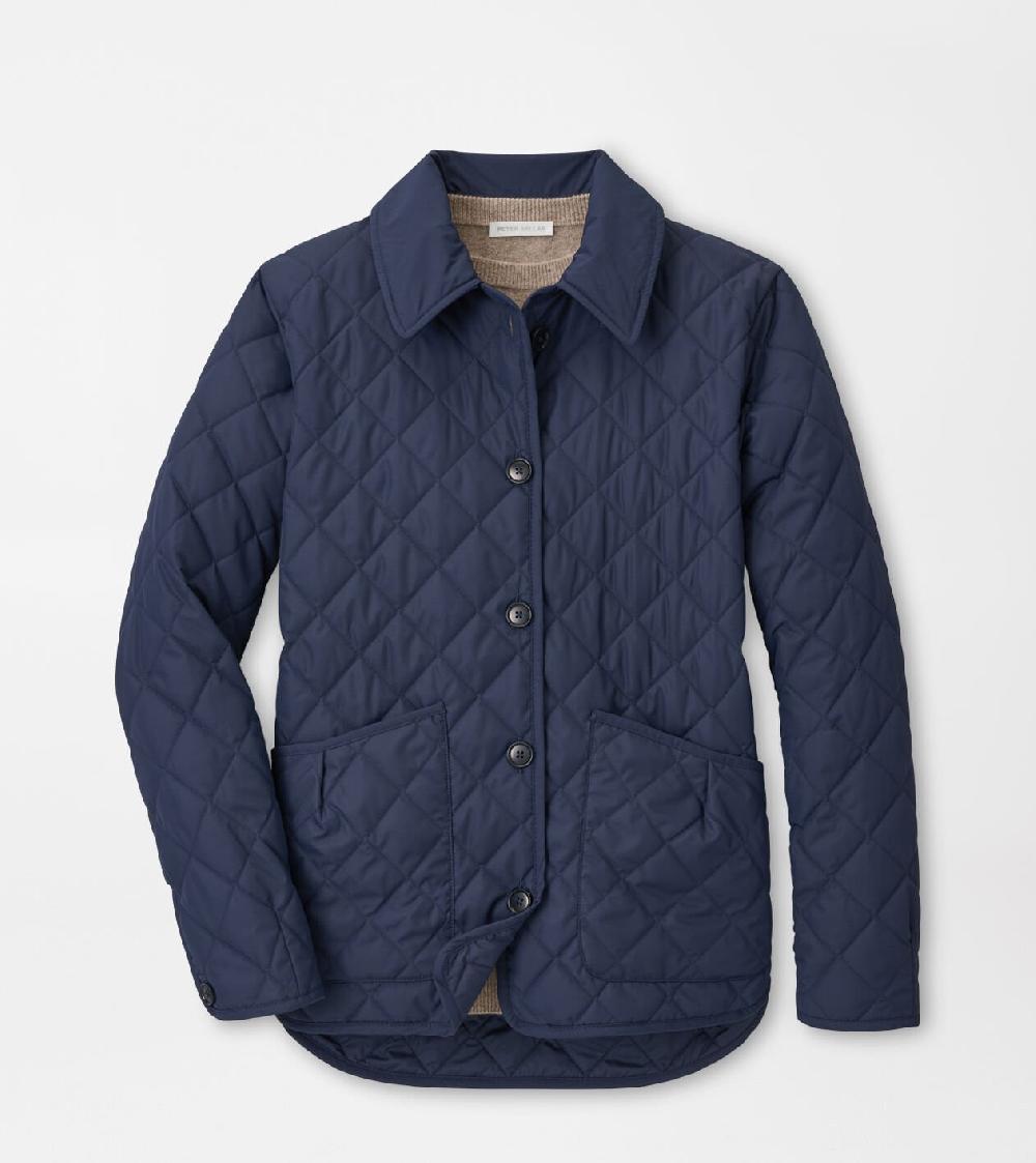 peter millar Blythe Diamond Quilted Travel Jacket Navy