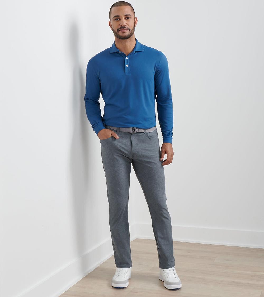 Peter Millar Brevard Performance Flannel Five-Pocket Pant Charcoal