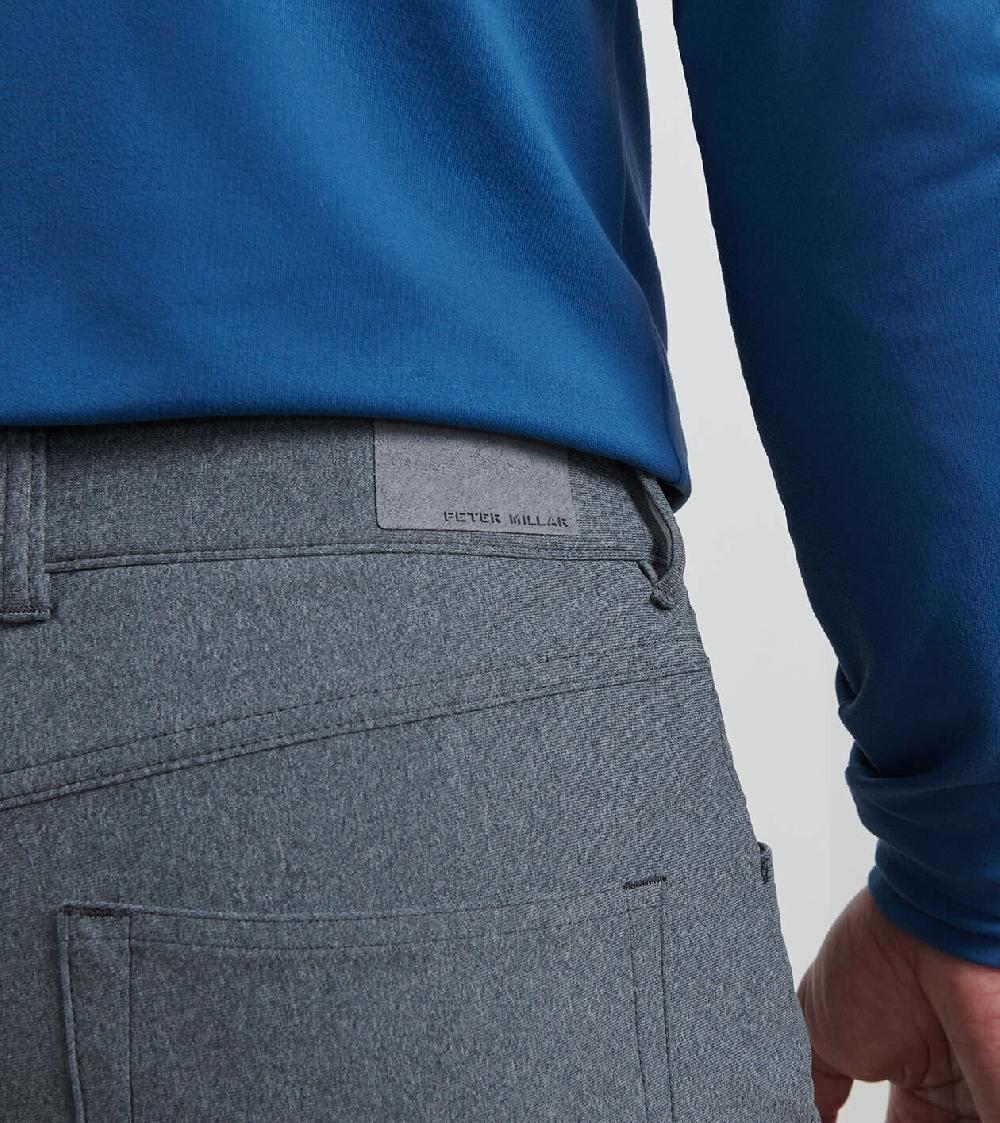 Peter Millar Brevard Performance Flannel Five-Pocket Pant Charcoal