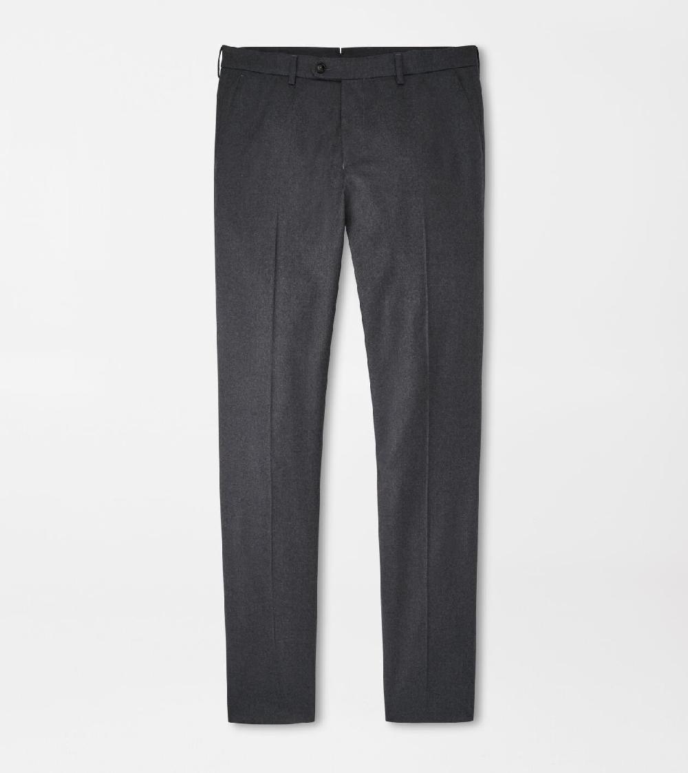 peter millar Byron Cashmere-Merino Flat Front Trouser Charcoal