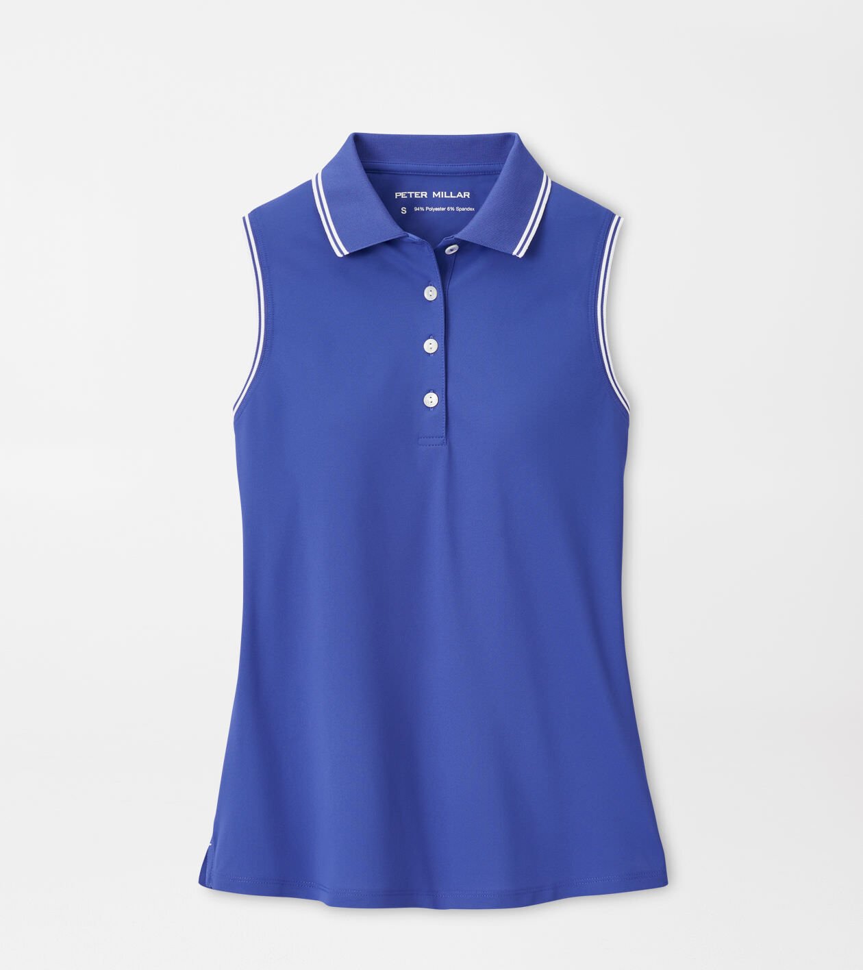 peter millar Canterbury Tipped Sport Mesh Sleeveless Polo PACIFIC BLUE/WHITE
