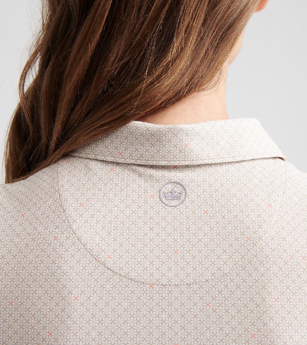 Peter Millar Casa Capri Banded Sport Mesh Sleeveless Button Polo PEBBLE