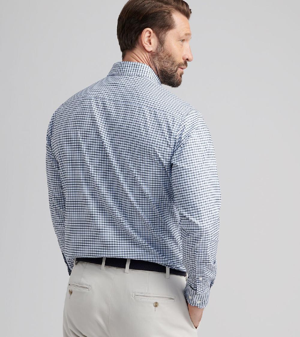 Peter Millar Cashiers Performance Twill Sport Shirt DEEP VERDANT
