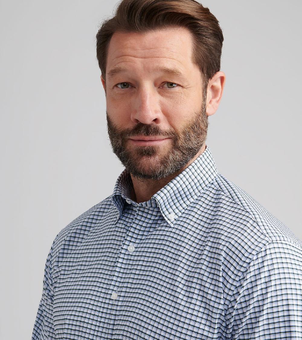 Peter Millar Cashiers Performance Twill Sport Shirt DEEP VERDANT