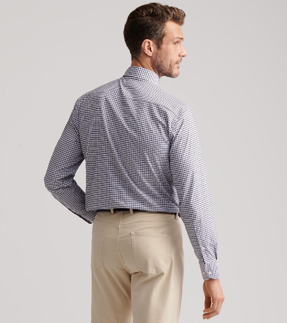 Peter Millar Cashiers Performance Twill Sport Shirt Navy
