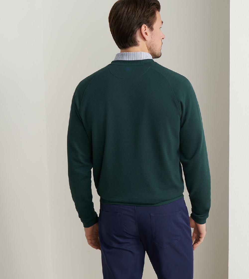 Peter Millar Cradle Piqué Performance Crewneck Nordic Pine