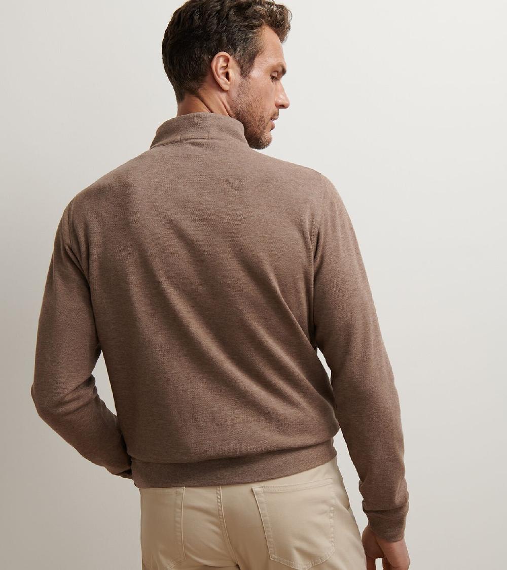 Peter Millar Crown Comfort Quarter-Zip Pullover POPLAR BROWN