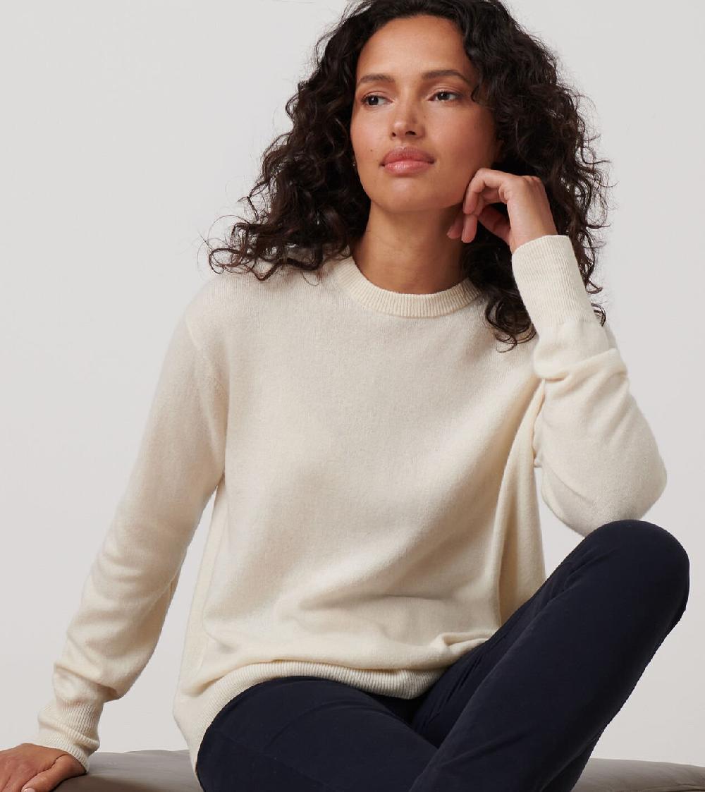 Peter Millar Crown Heritage Cashmere Crewneck Sweater Ivory