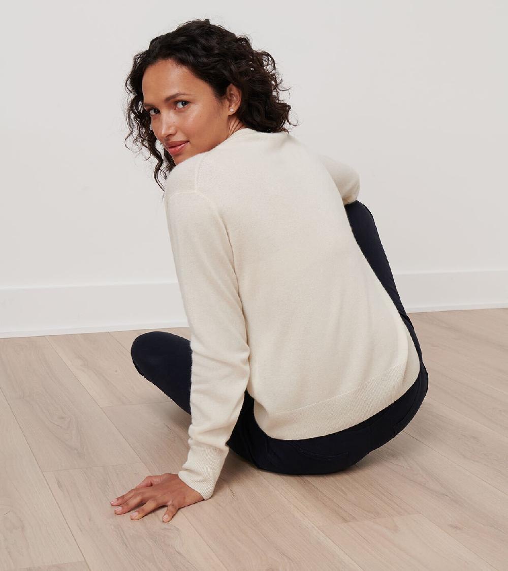 Peter Millar Crown Heritage Cashmere Crewneck Sweater Ivory