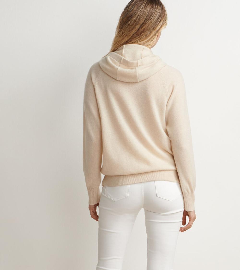 Peter Millar Crown Heritage Cashmere Full-Zip Hoodie LATTE