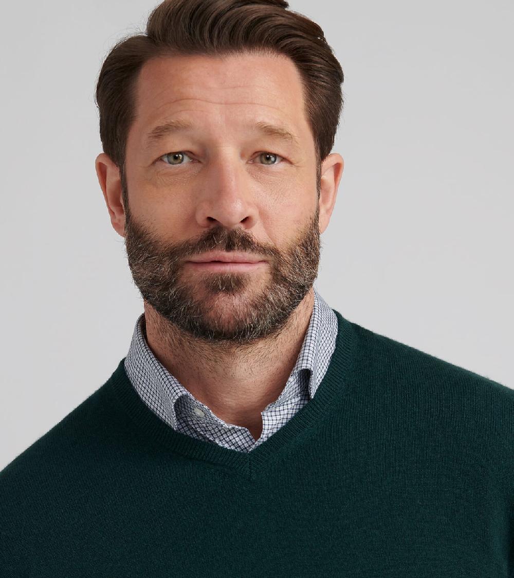 Peter Millar Crown Heritage Cashmere V-Neck Sweater BALSAM