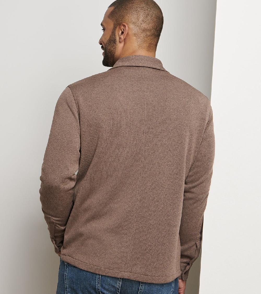 Peter Millar Crown Sweater Fleece Shirt Jacket POPLAR BROWN