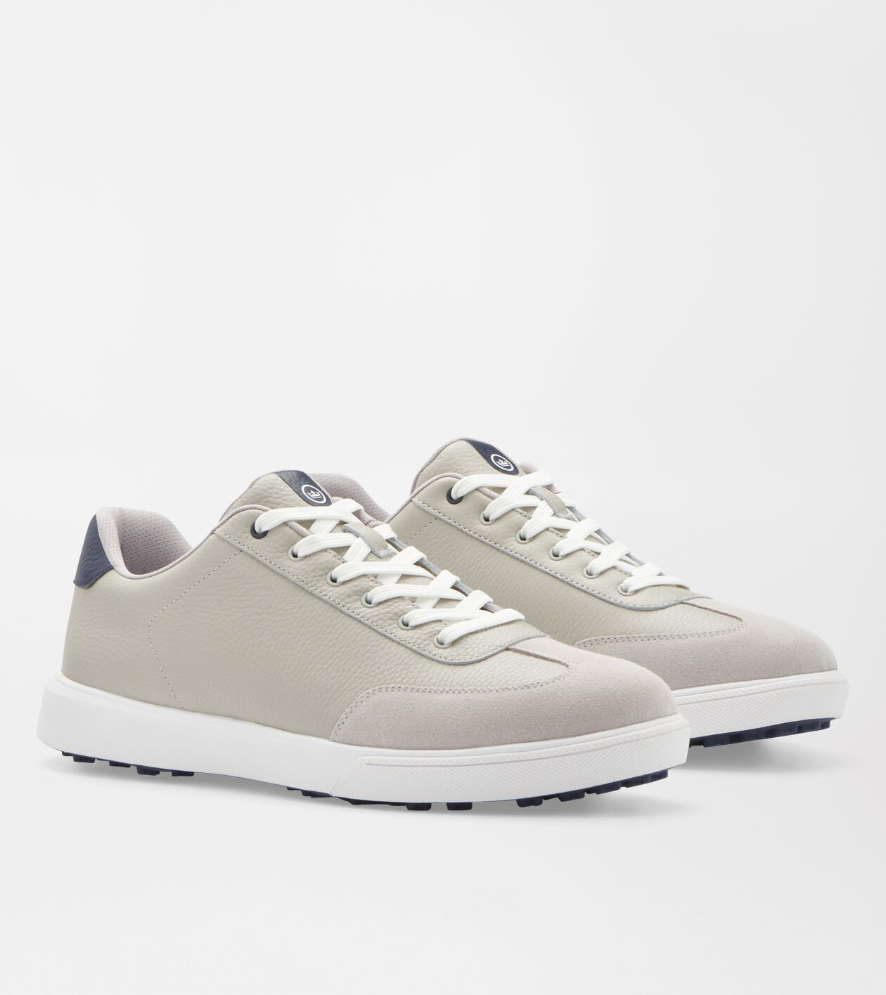 Peter Millar Drift Leather Hybrid Course Shoe WARM GREY / NAVY