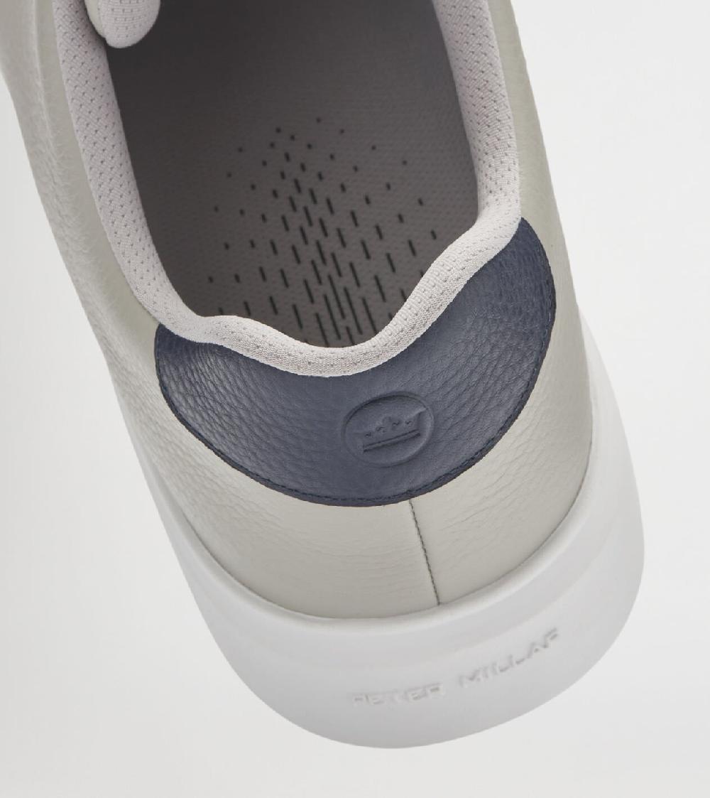 Peter Millar Drift Leather Hybrid Course Shoe WARM GREY / NAVY