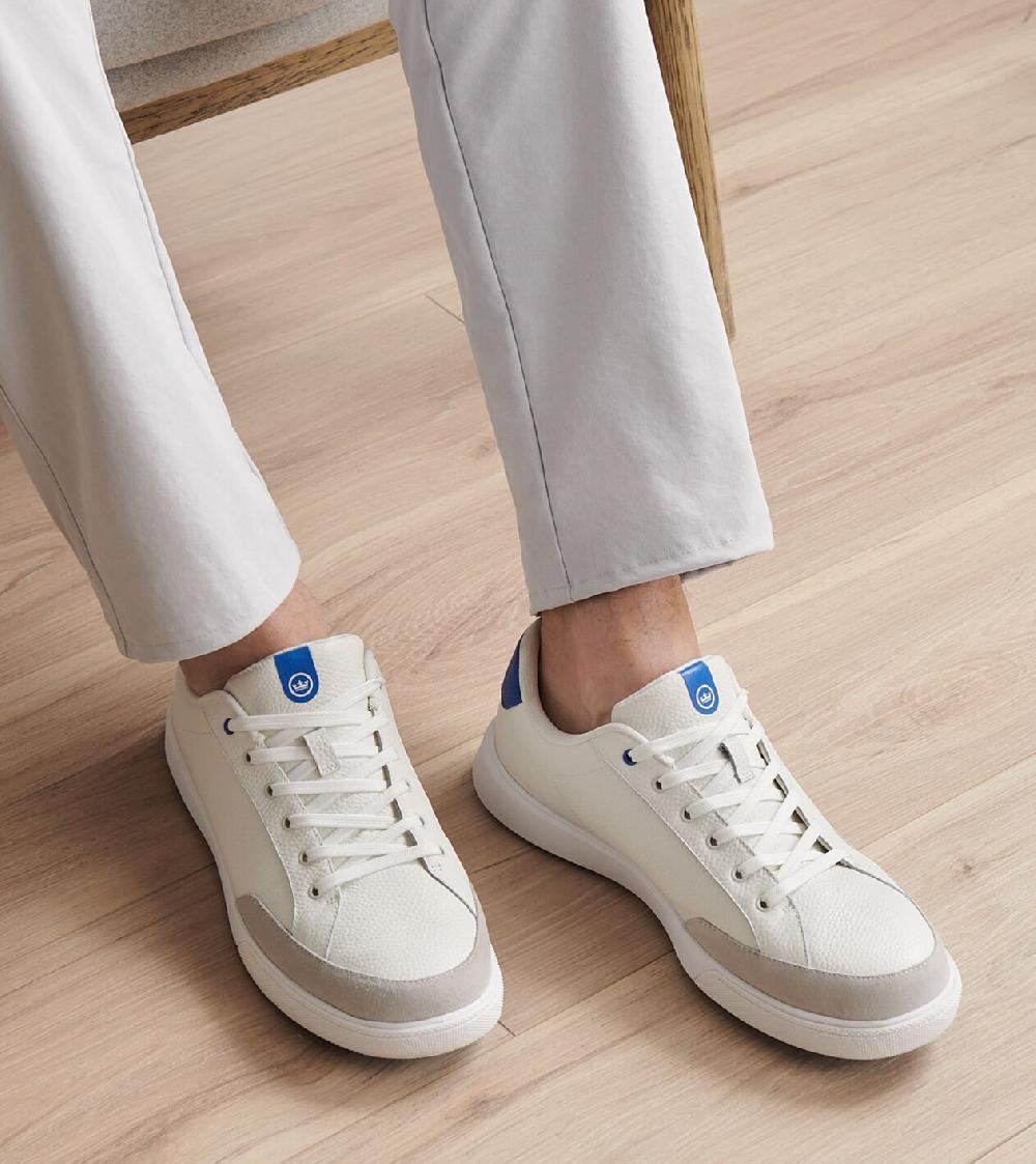 Peter Millar Drift Leather Hybrid Course Shoe WHITE/MAKO BLUE