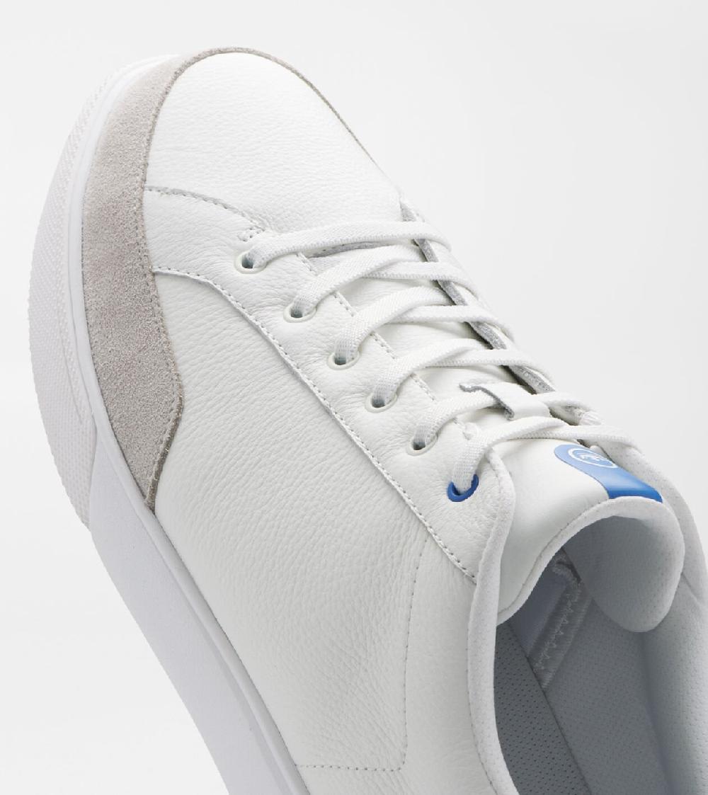 Peter Millar Drift Leather Hybrid Course Shoe WHITE/MAKO BLUE