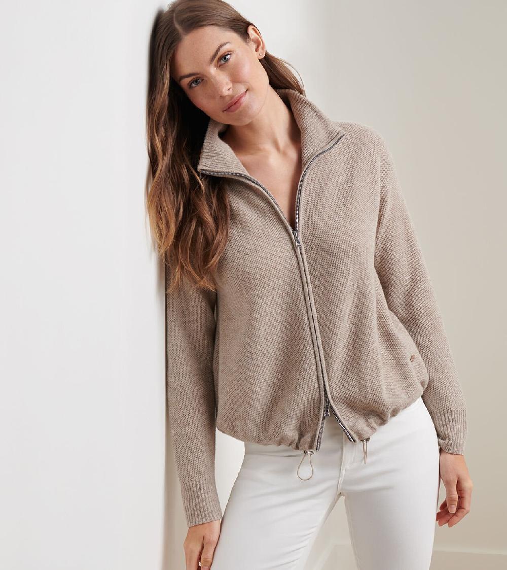 Peter Millar Emory Full-Zip Cardigan Sweater PEBBLE