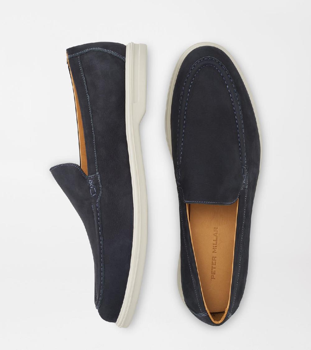 peter millar Excursionist Nubuck Venetian Loafer Dark Navy